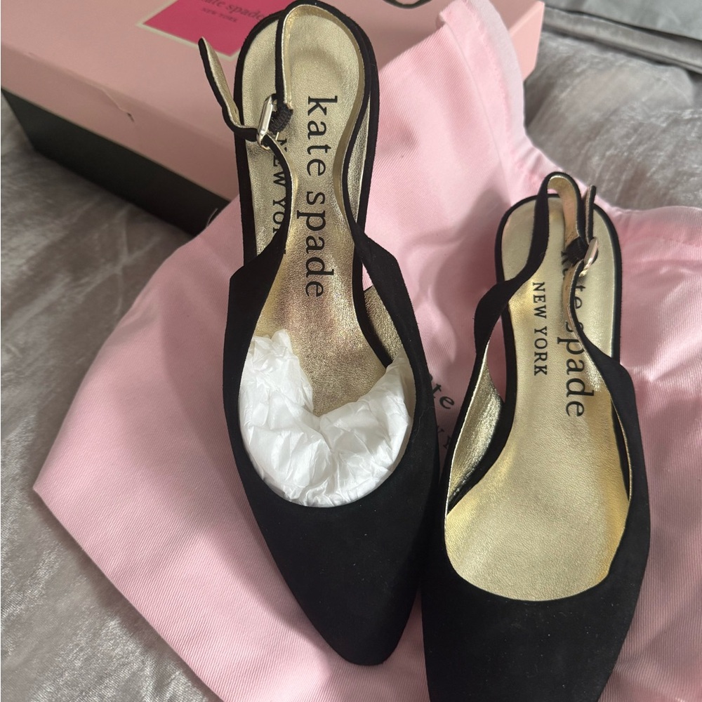 Kate Spade Black Ruby Slingback Heels